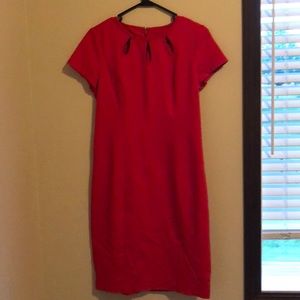 Talbots size 2 keyhole red shirt sleeve dress NWT
